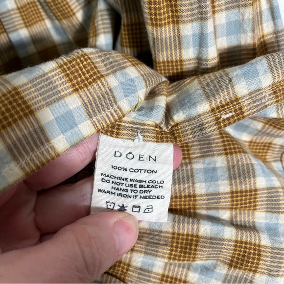 DOEN Medina Smocked Plaid Tiered Puff Sleeve Cottagecore Mini Dress - Picture 10 of 12